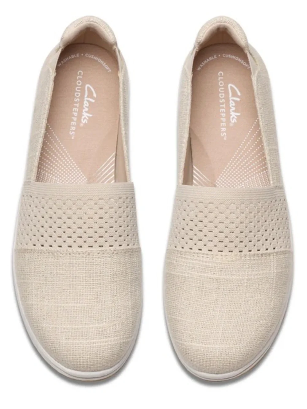 NEW Clarks Women's Cloudsteppers Slip-On Flats in Beige